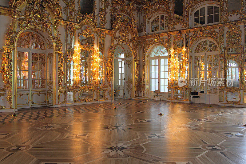 凯瑟琳宫大厅，Tsarskoe Selo(普希金)，俄罗斯。